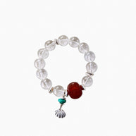 White Crystal Beaded Bracelet