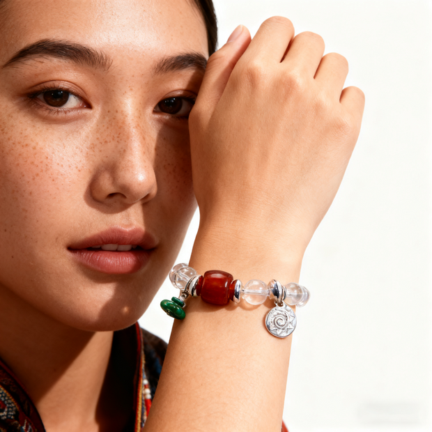 White Crystal Beaded Bracelet