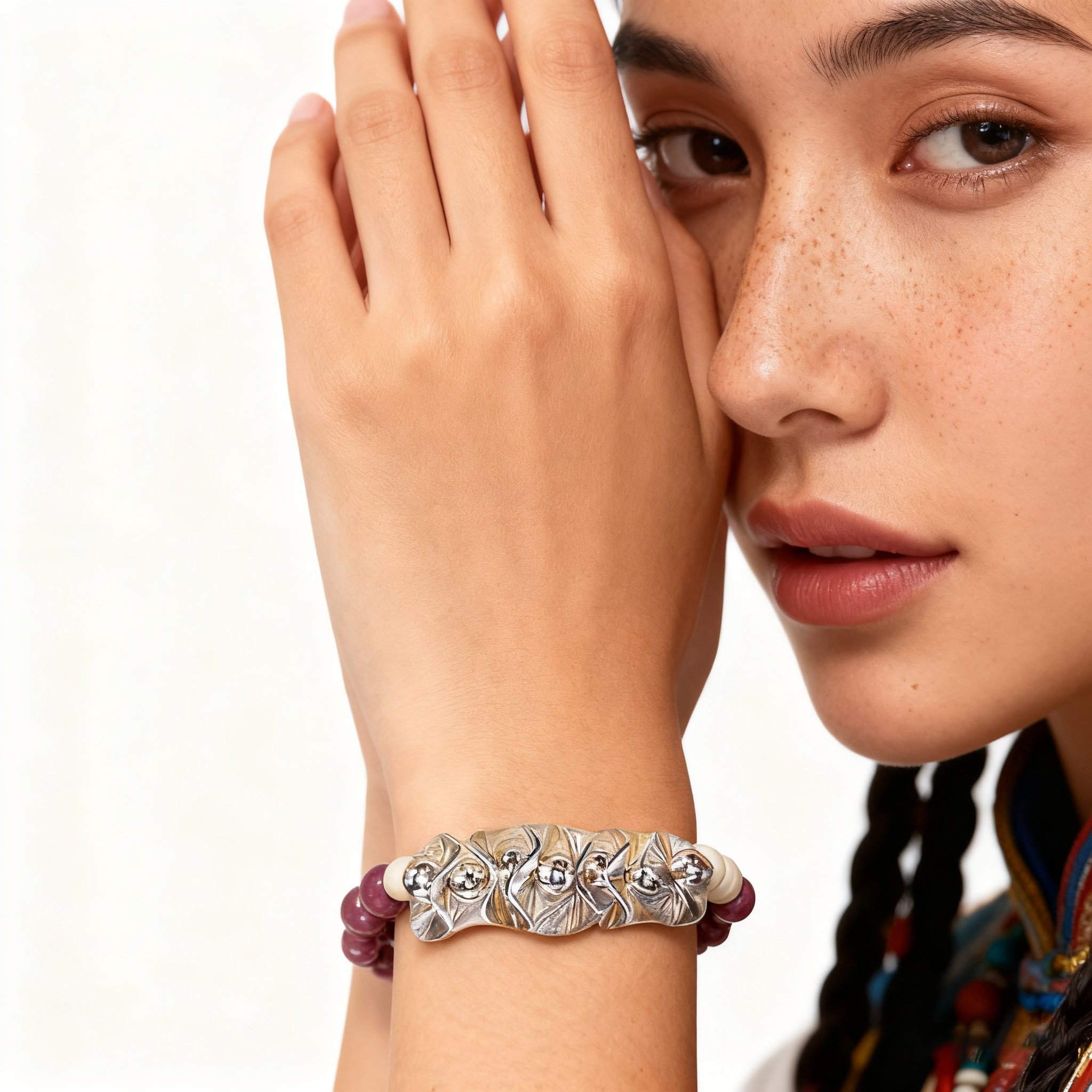 Rhodochrosite Bead Bracelet