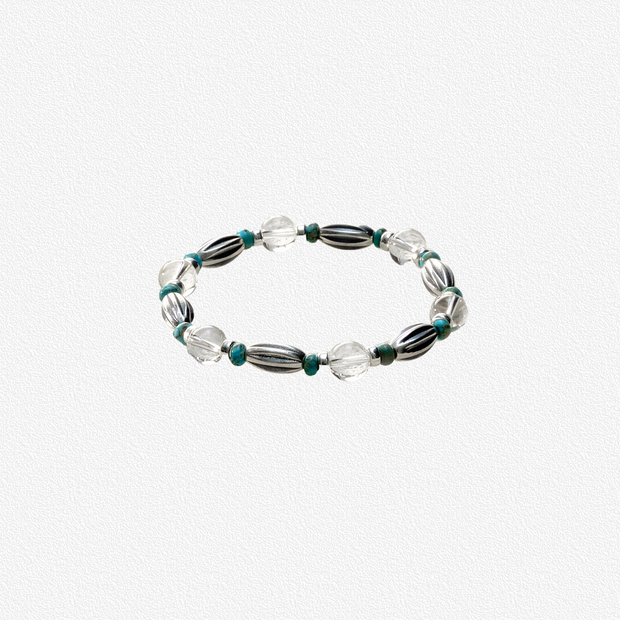 Turquoise Beaded Sterling Silver bracelet