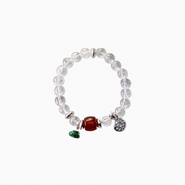 White Crystal Beaded Bracelet